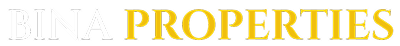 Logo for "BINA PROPERTIES" in a bold, serif font.